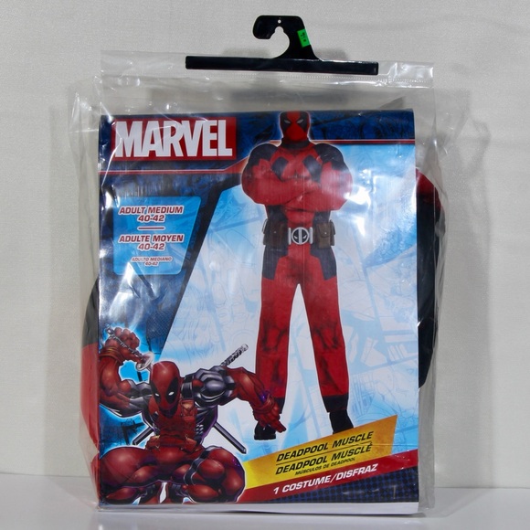 Marvel Deadpool Muscle Suit 5 Piece Costume #807 NWT - Picture 1 of 3